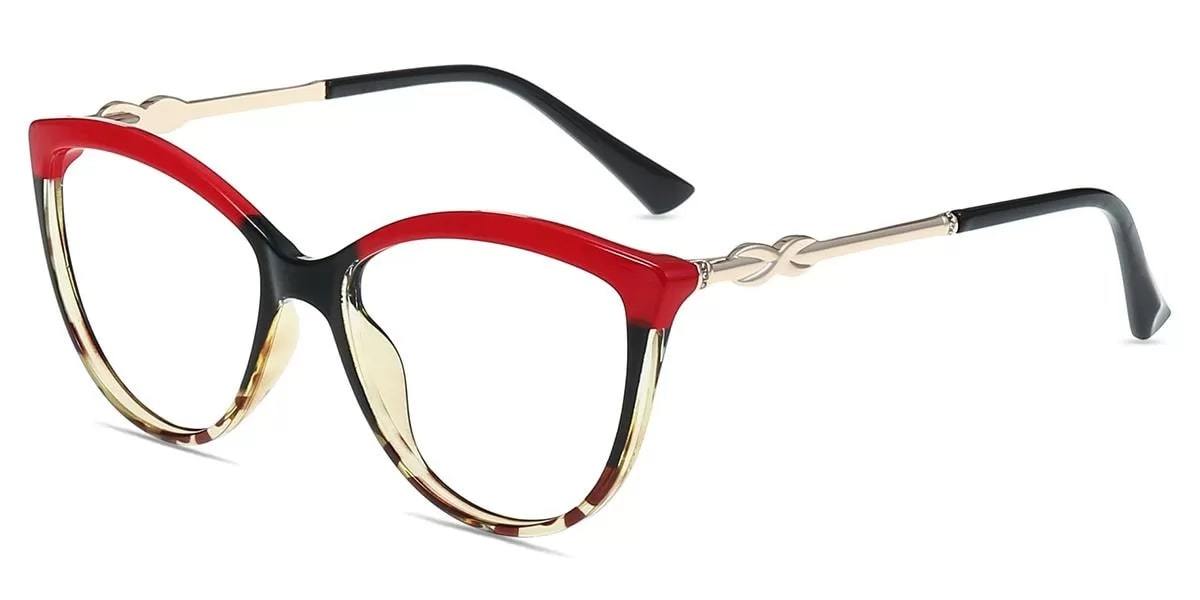Women Full-Rim Mixed Cat eye Glasses E166 - KZFOO Glasses