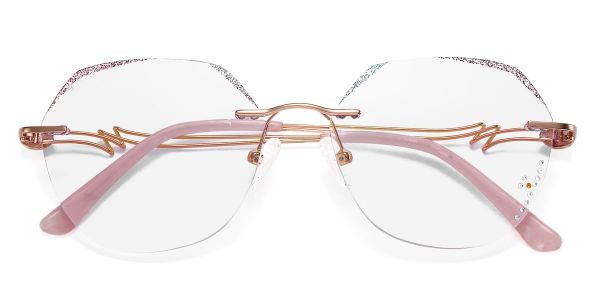 KZFOO Rimless R122 M RoseGold