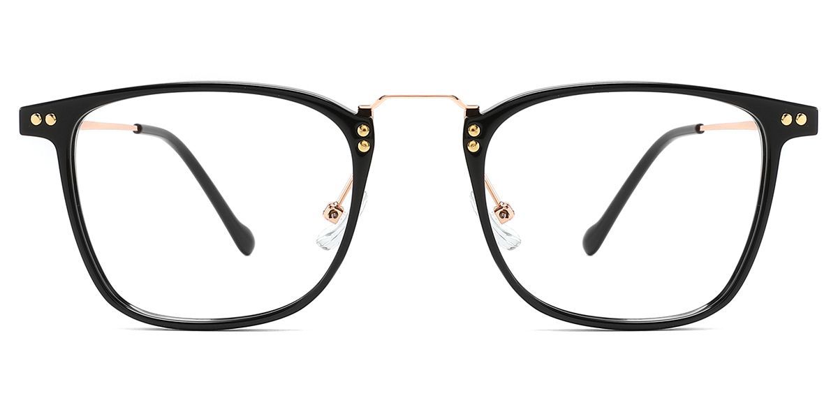 Unisex Gold Full rim Mixed Square Eyeglasses E298 KZFOO Glasses