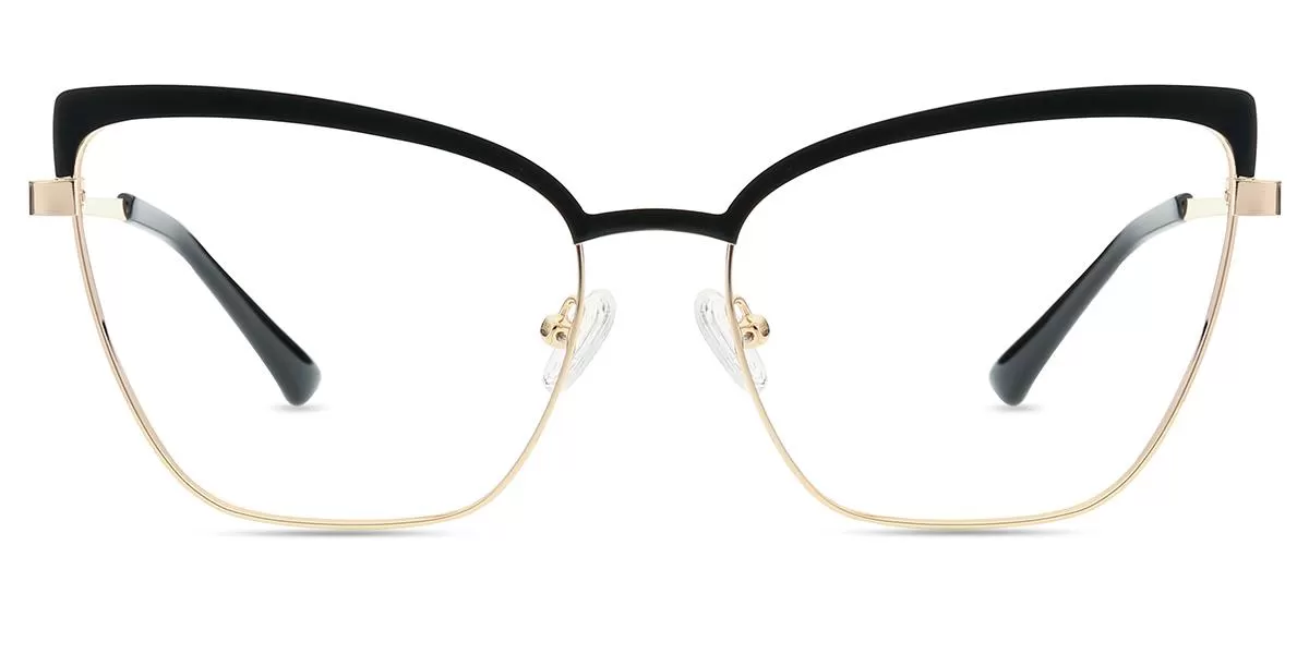 Black and gold womens glasses best sale