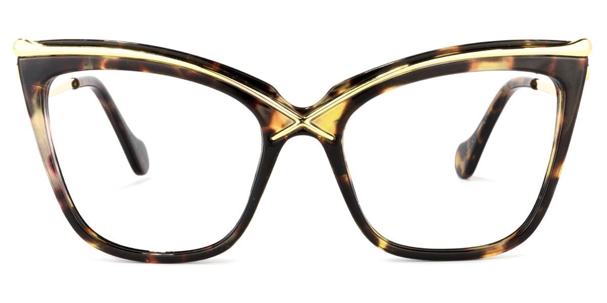 Women Tortoise Full-rim Mixed Horn Eyeglasses E227 - KZFOO 