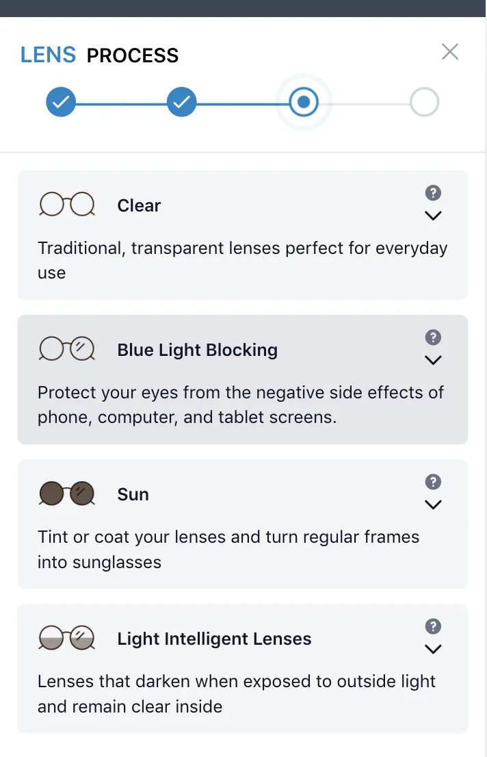 Select Lense Type