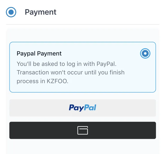 Select the payment and pay for your order.