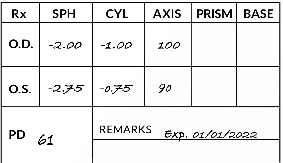 Standard pd eyeglasses on sale