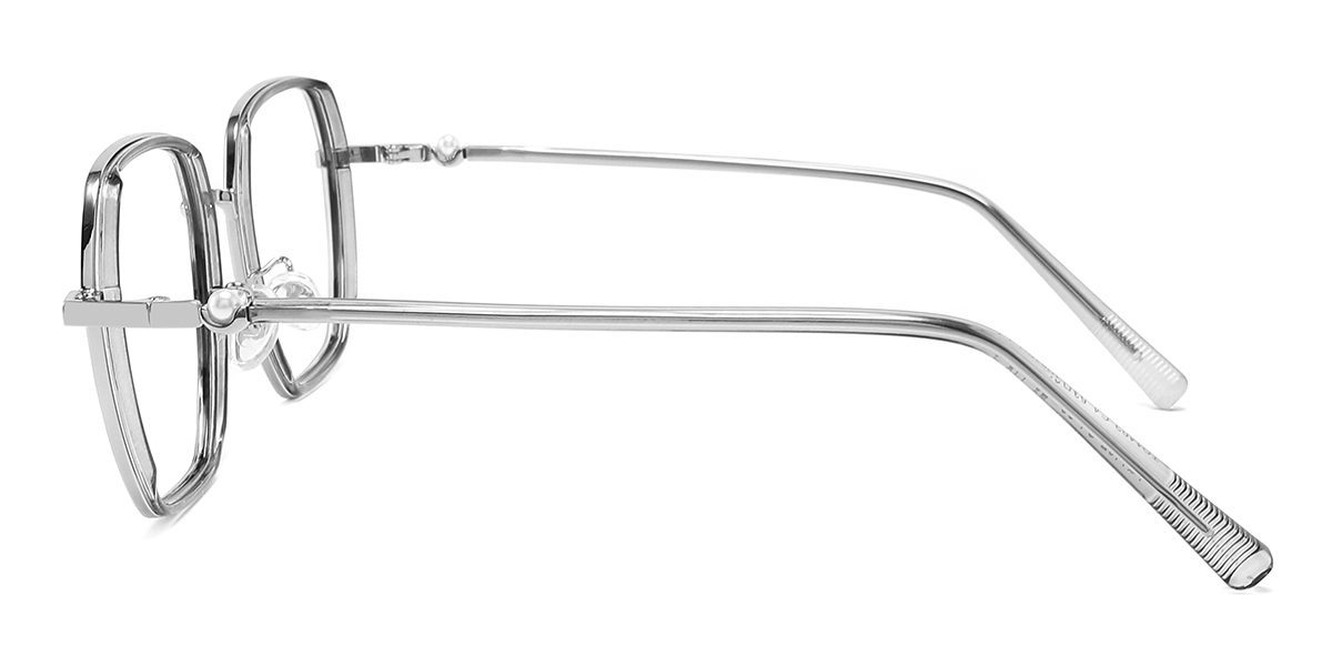 Unisex Gold Full-rim Mixed Square Eyeglasses E295 - KZFOO Glasses